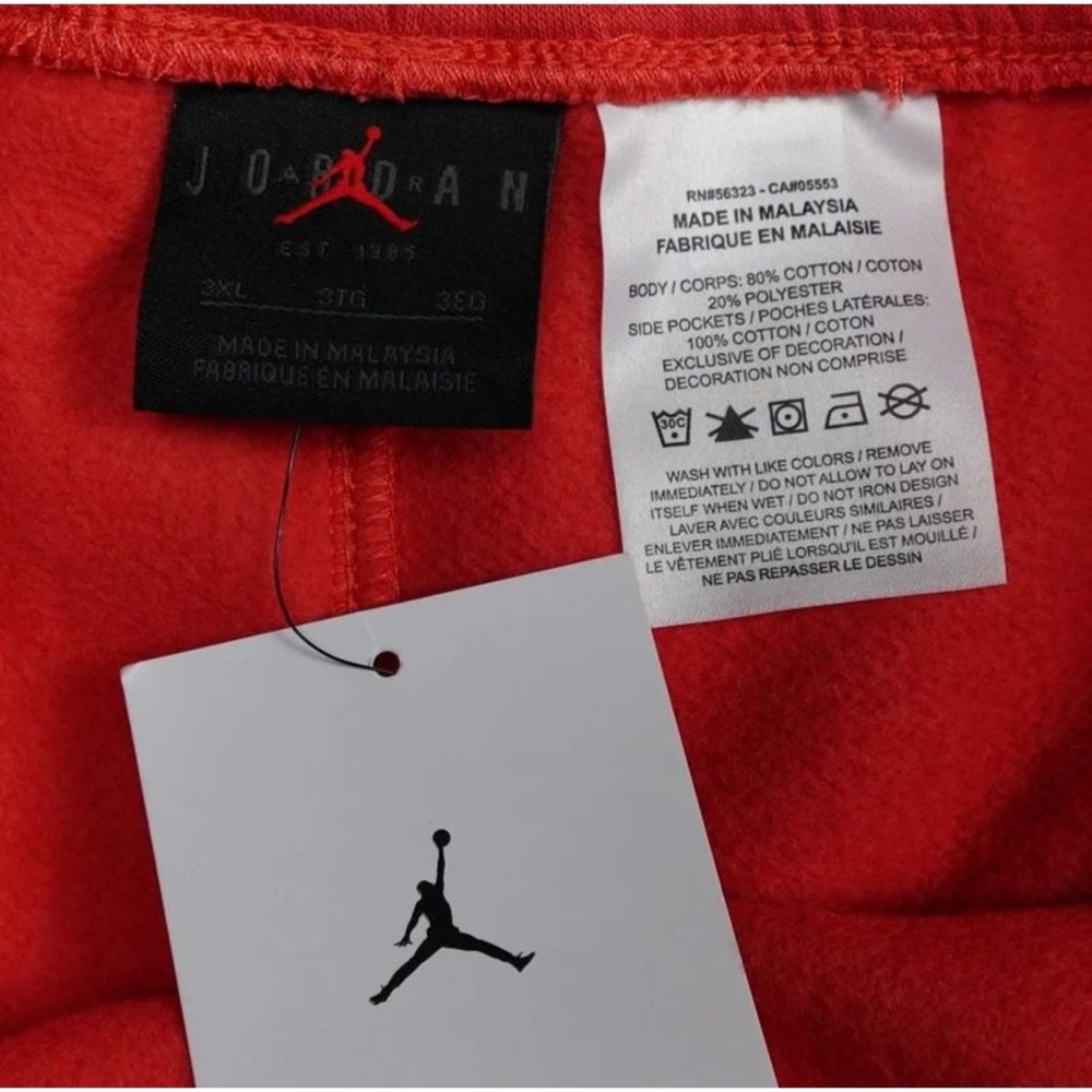 Jordan Flight Fleece Shorts Standard Fit Red FN4535-604 3XL - Picture 7 of 12